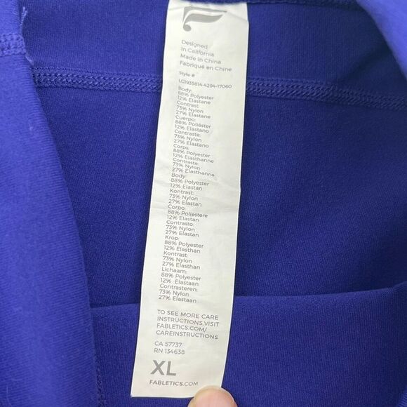 FABLETICS Leggings Womens XL Purple Define Powerhold Side Banner Pull On Stretch - Picture 4 of 13